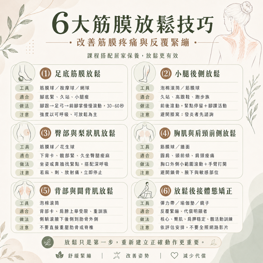 筋膜放鬆課程推薦 6大自我放鬆技巧