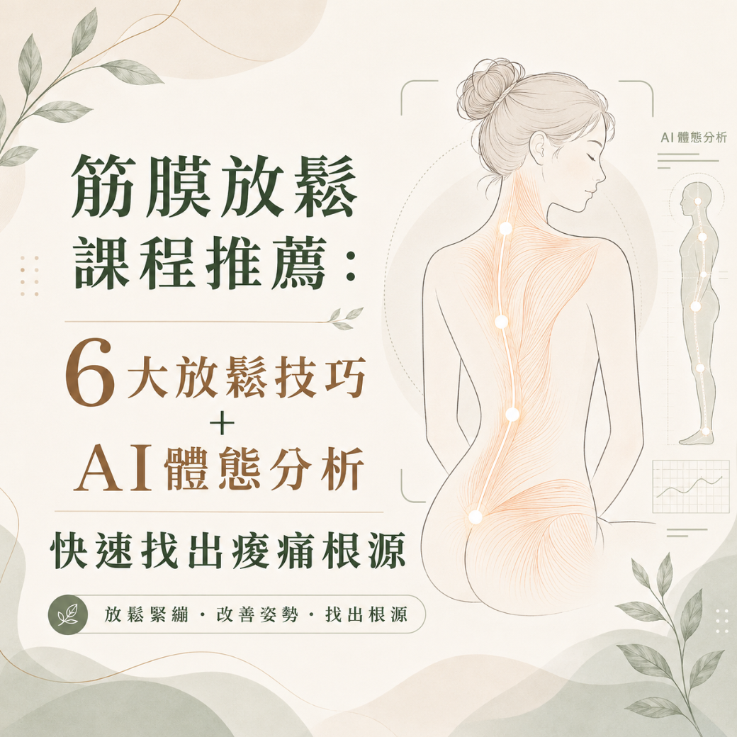 筋膜放鬆課程推薦：6大放鬆技巧＋AI體態分析，快速找出痠痛根源