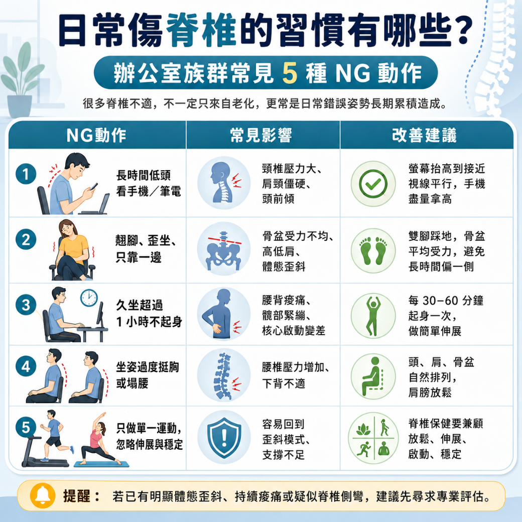 脊椎保健方法 傷脊椎動作