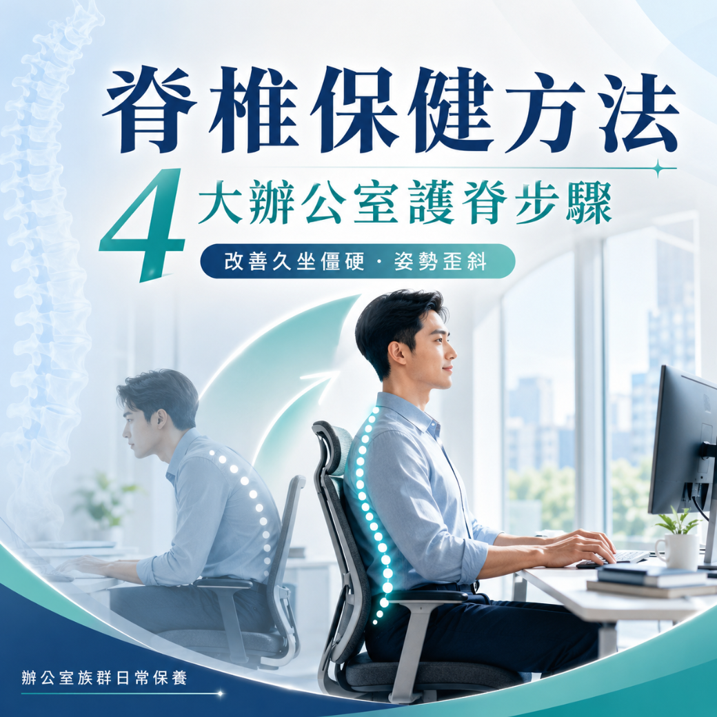 脊椎保健方法：4大辦公室護脊步驟，改善久坐僵硬與姿勢歪斜困擾