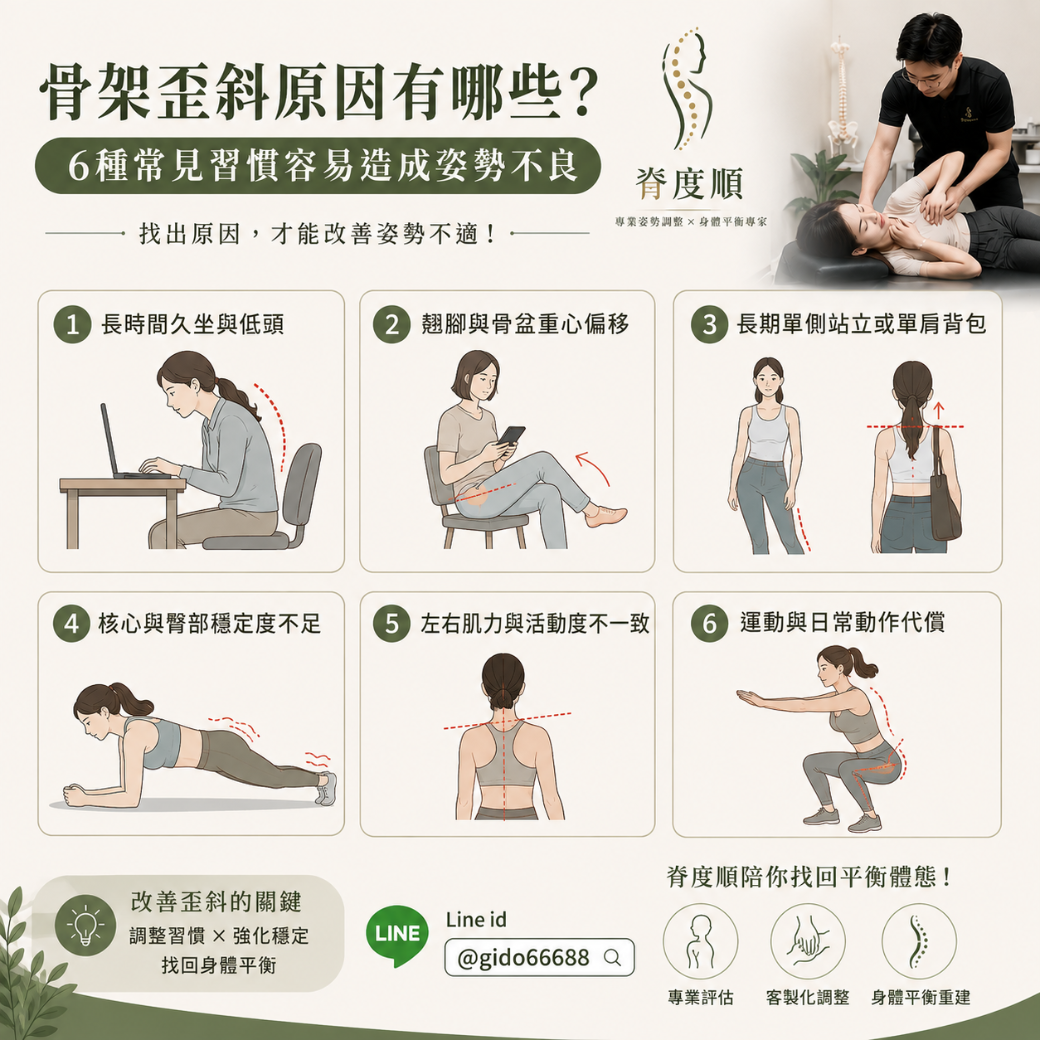 高雄姿勢矯正推薦 股架歪斜原因